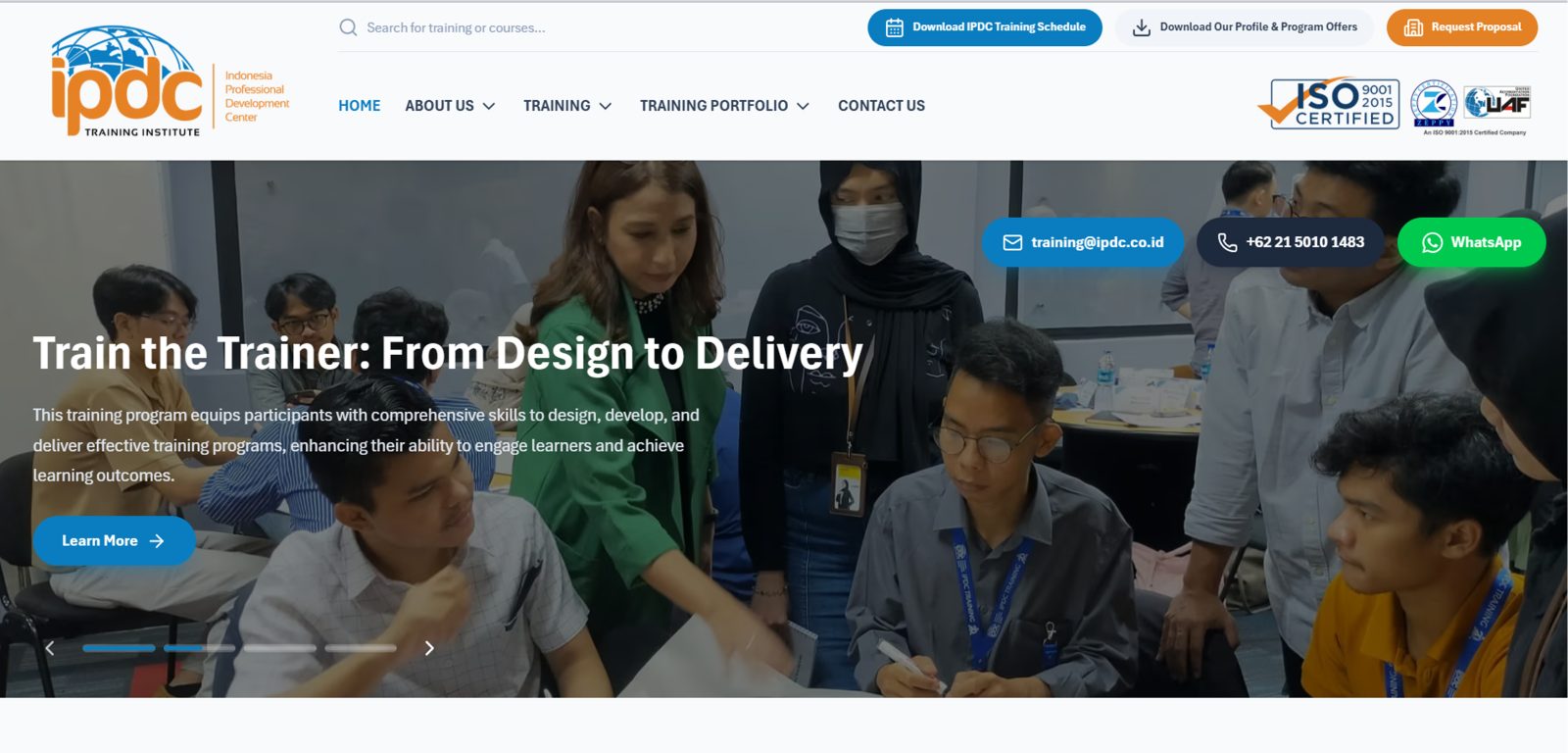 Tampilan Company Profile IPDC Training Institute 3