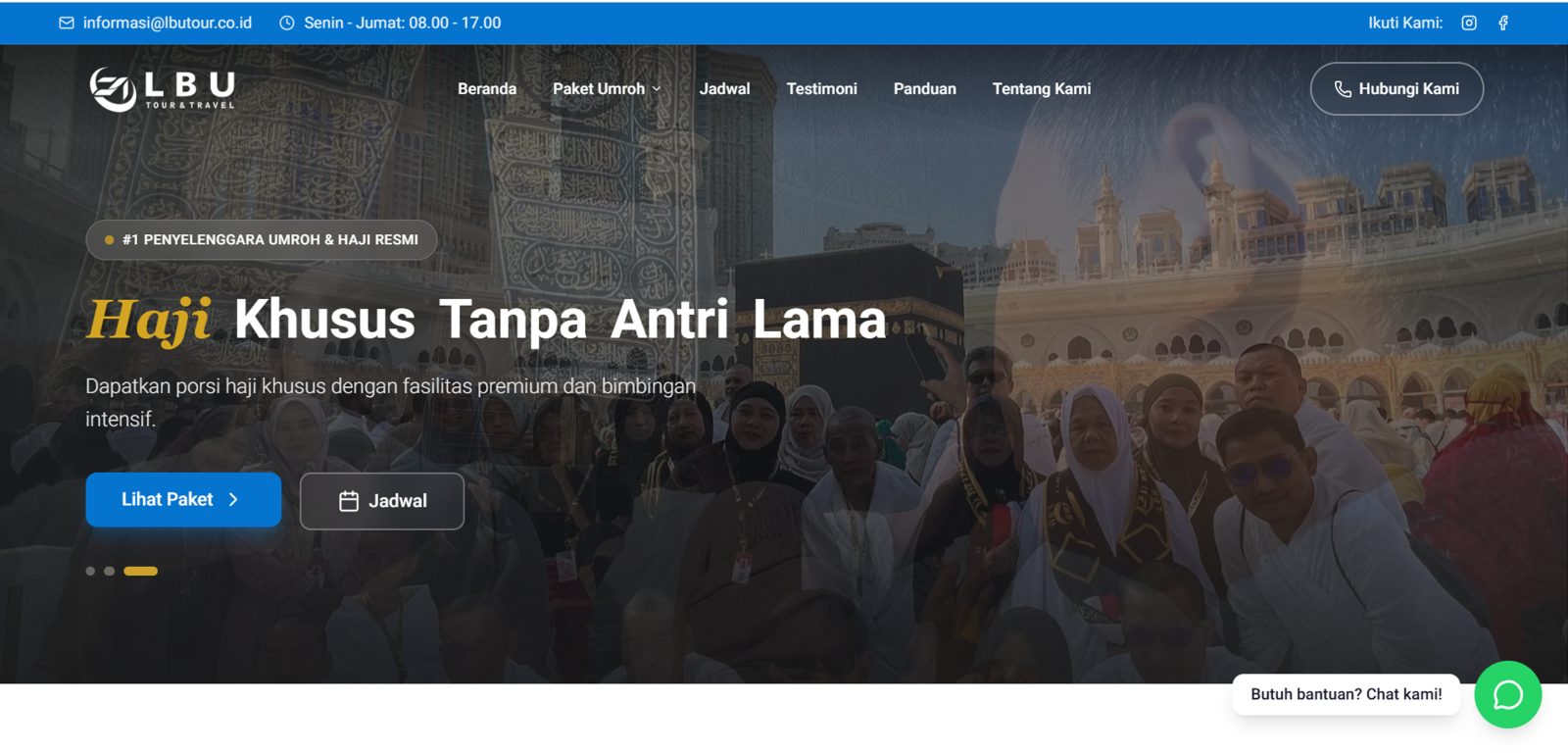Tampilan Website LBU Tour & Travel 3